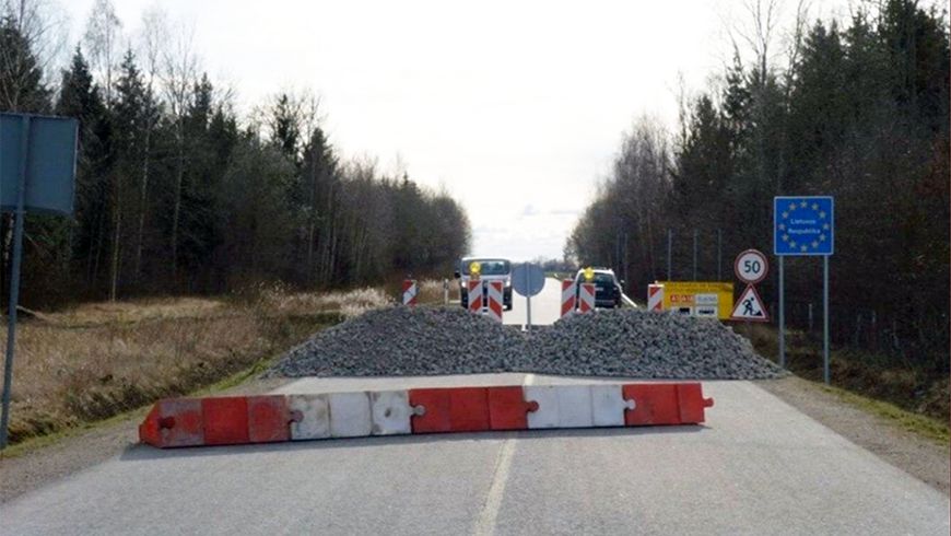 баррикады на границе с Латвией